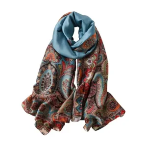 100% Silk Vintage Large Suqare Sacrf Wrap