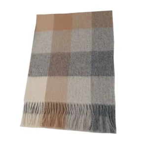 Alpaca Wool Checked Cashmere Modal Scarf