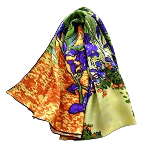 Artist Long Printed Silk Scarf