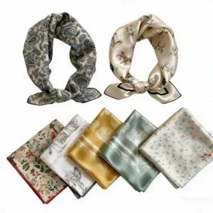 Cotton Linen Floral Pattern Neckerchief