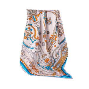 Digital Print Square Silk Designer Scarf