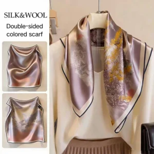 Double-sided Colored Silk Wool Scarf