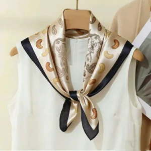 Elegant Thin Linen-Cotton Cashew Print Neckerchief