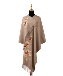 Embroidered Wool Pashmina Scarf