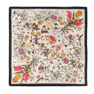 Floral Satin Silk Scarf