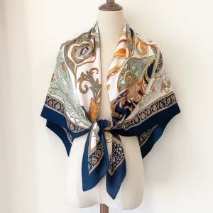 Large Twill Silk Square Scarf Shawls Wraps