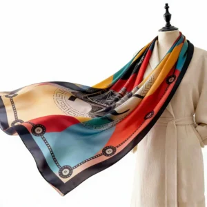 Multi-Color Crepe Chiffon Long Scarf