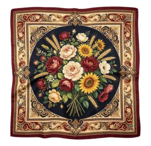 Russian Slavic Style Floral Artist Scarf
