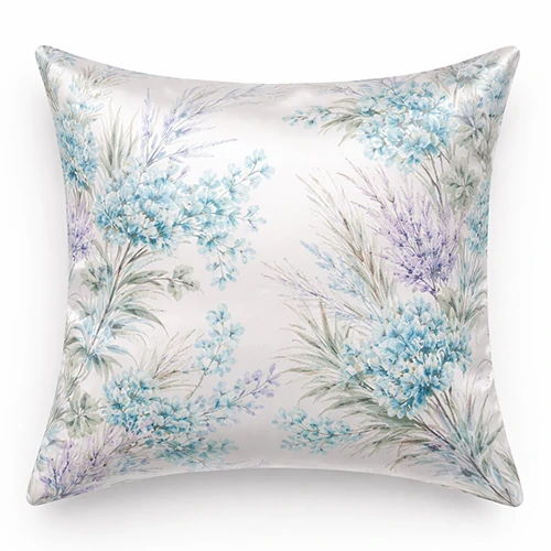 Floral print silk pillowcase