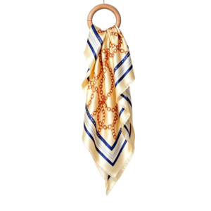 Silk Satin Square Fringed Scarf