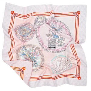 Silk Twill Geometric Vintage Scarf