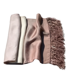 Soft Brim & Double-Sided Fringe Silk Scarf