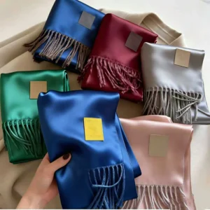 Tassel Wool Blended Long Scarf