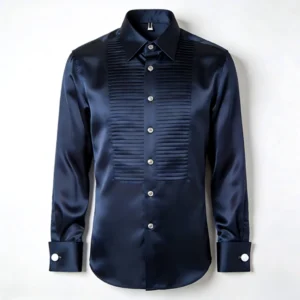 Business Button Down Silk Shirt Mens