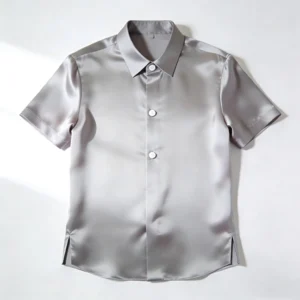 Business Casual Short Sleeve Silk Shirt Mens