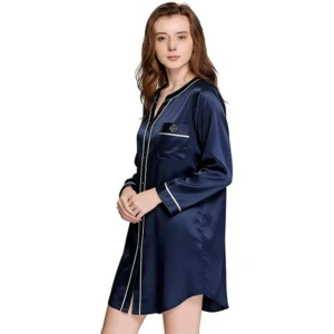 Button Down Custom Logo Satin