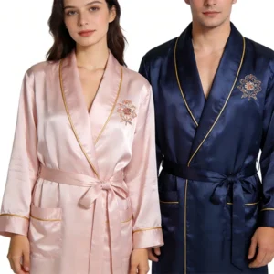 Classic Matching Couples Silk Robe