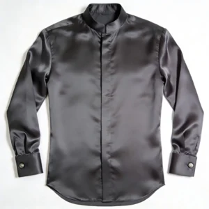 Classic Solid Color Button Down Silk Shirt