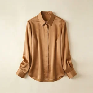Classic Solid Color Mulberry Silk Shirt Womens