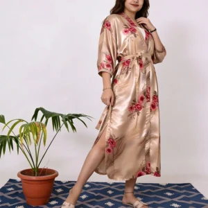 Designer Silk Robe V-neck