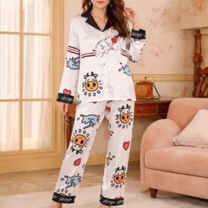 Digital Printing Designer Silk Nightwear