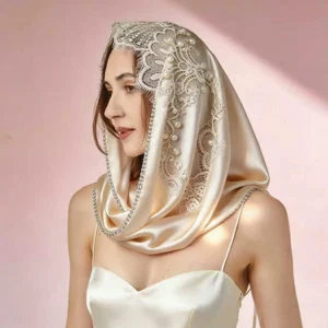 Elegant Floral Lace Infinity Head Scarf