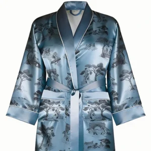 Embroidery Robes Silk Satin Kimono Robe