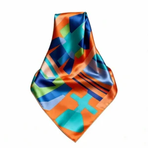 Fashionable Geometric Pure Silk Head Scarf