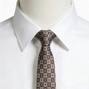 Geometric Pattern Slim Silk Tie