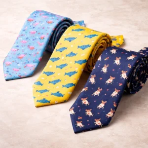 Hand Printing Animal Design Pure Silk Ties