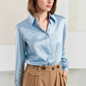 Long Sleeve Silk Blouses for Women