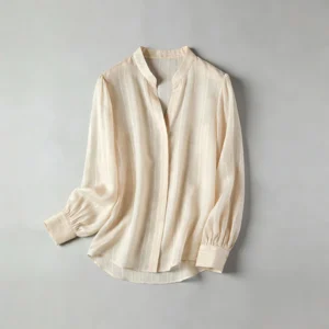 Long Sleeve Silk Chiffon Shirt Womens