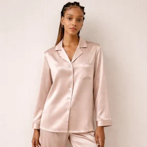 Long Sleeve Silk Cloth Pajama Shirt