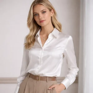 Long Sleeve Silk Shirt Womens 19 mm