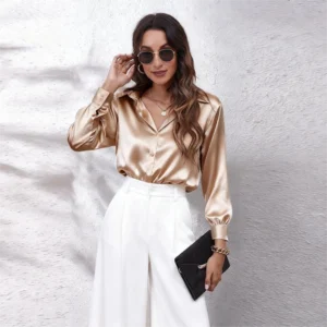 Long Sleeve Silk Shirt Womens