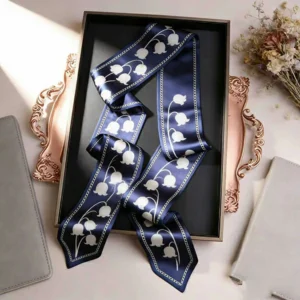 Luxury Ladies Hook Flower Silk Print Head Wrap Scarf