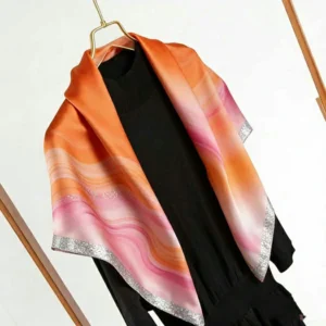 Luxury Nature Design Foulard Pure Silk Head Scarf