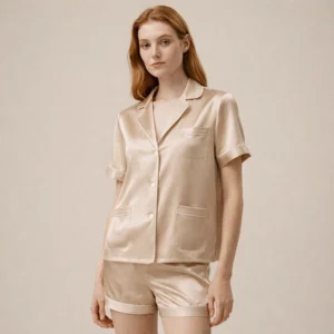 Luxury Silk Short-sleeved Pajamas