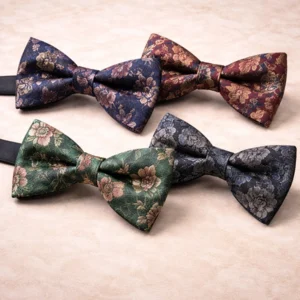 Men's Casual Printed Bow Tie Jacquard Flower Patterned