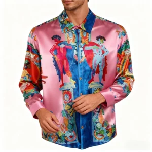 Men's Retro Feast Silk Shirt