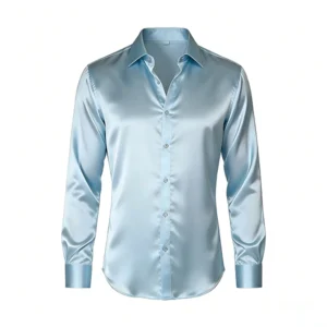 Mens Silk Satin Shirt Slim Fit