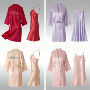 Monogrammed Silk Robe Set
