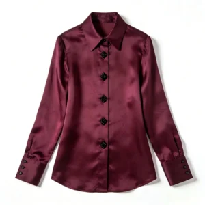 Mulberry Button Down Silk Shirt Womens