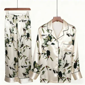 Printed Luxury Monogram Silk Sleepwear Pajamas