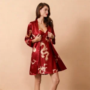 Printed Silk Robe