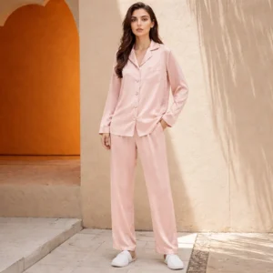 Real Mulberry Silk Nightgown Set V-Neck Satin PJs