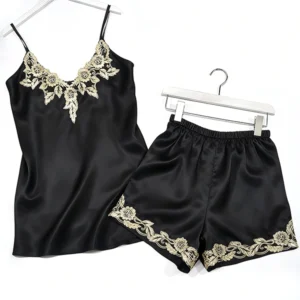 Sexy Lingerie Satin Cami Shorts Sleepwear Set