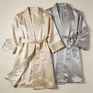 Short Couples Silk Robe