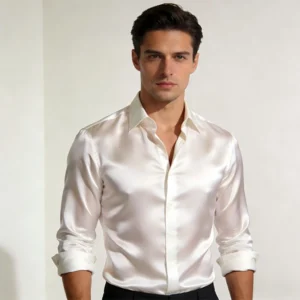 Silk Blend Long Sleeve Shirt Mens