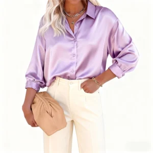 Womens Silk Button Down